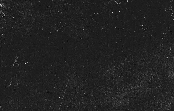 Film Grain Texture Overlay, Black Dusty Background with Hair Fibers and Scratches for Vintage Photo Editing
