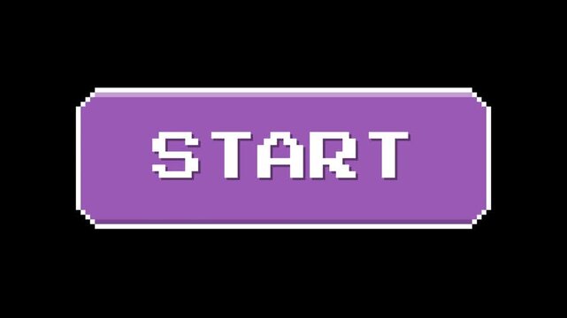 Retro Pixel Art Start Button for Video Games and Applications.