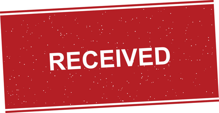 Solid block received rubber stamp design for official office documentation