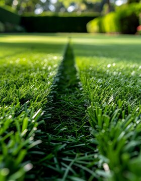 Close up of fresh green grass blades outdoors.