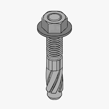 Corporate of a Hex Head Self Tapping Metal Screw with Threaded Shaft and Countersunk Head in Monochromatic Gray