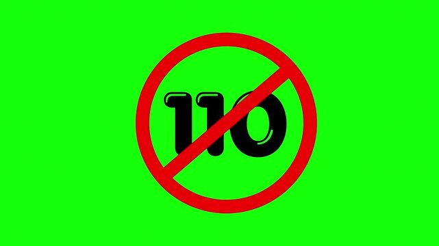 Red prohibition signs with 'NO' text over green and black stripes