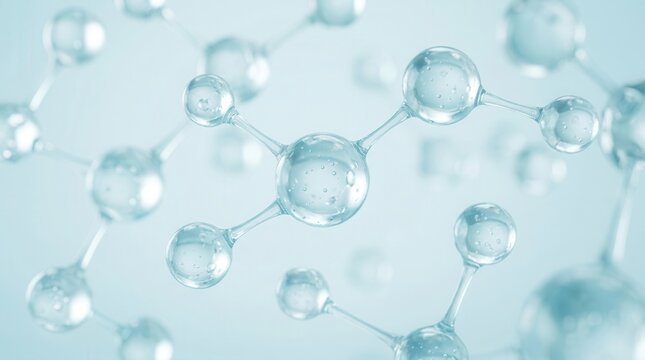 3D rendering of an abstract molecule and atom structure model for science and medical backgrounds.
