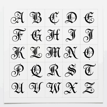 Gothic Alphabet Letters Collection Vintage Typography Design.