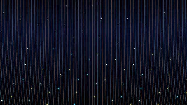Abstract background with vertical glowing lines and small dots in dark space