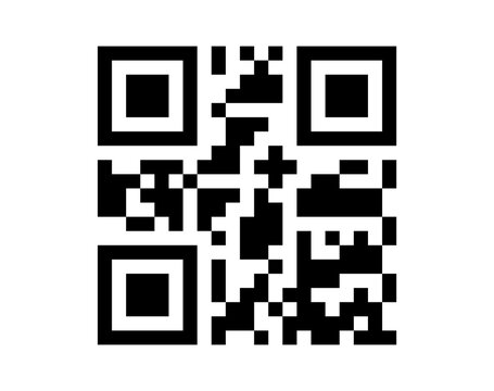 Black and White QR Code Isolated png on White Background