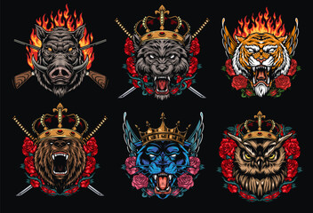 Crowned animal heads © DGIM studio