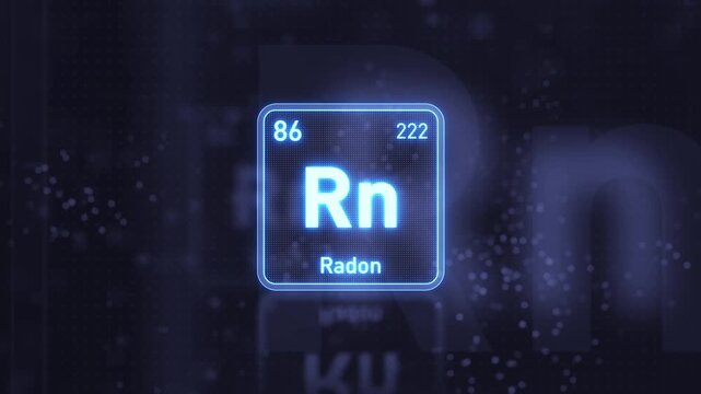 Periodic Table Element Radon Rn Animation. Modern and Minimal Design.