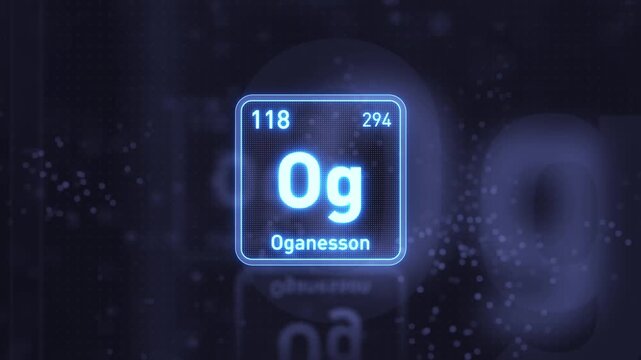 Periodic Table Element Oganesson Og Animation. Modern and Minimal Design.