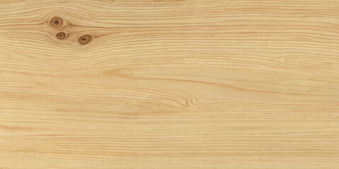 Naklejka premium Close-up view of a light-colored wooden surface with visible grain and knots, showcasing a natural and rustic texture.