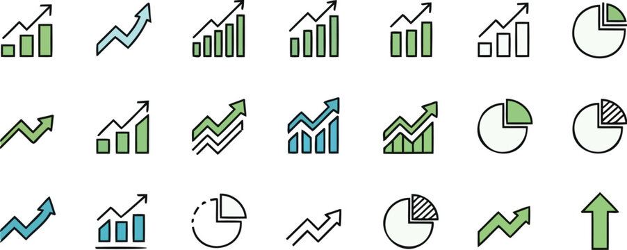 Icons represent various growth chart patterns.