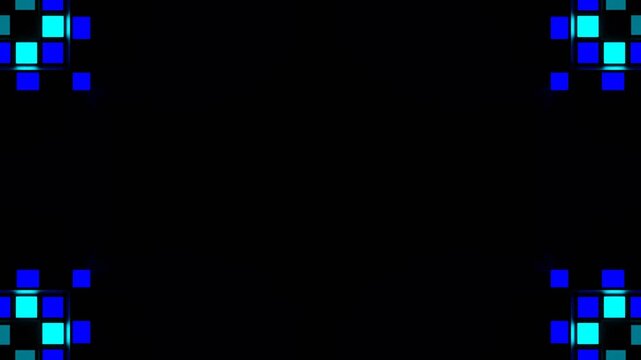 Blue and Cyan Strobe Lights System Kaleidoscope Background VJ Loop in 4K
