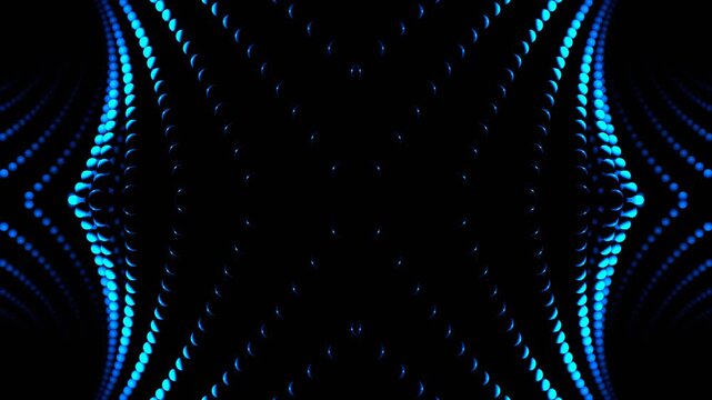 Blue Spiral of Balls Kaleidoscope Background VJ Loop in 4K