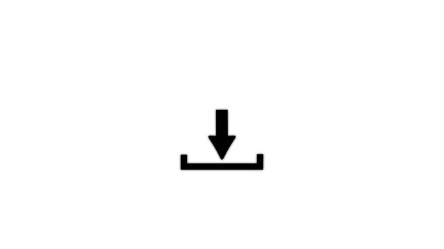 Loading icon with arrow down symbol for upload and download animation on background. Animated download button icon,