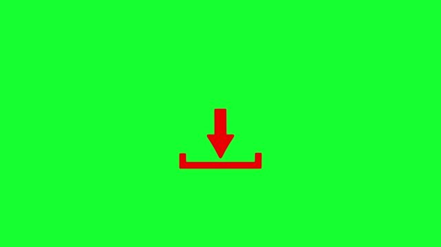 Loading icon with arrow down symbol for upload and download animation on  background. Animated download button icon,
