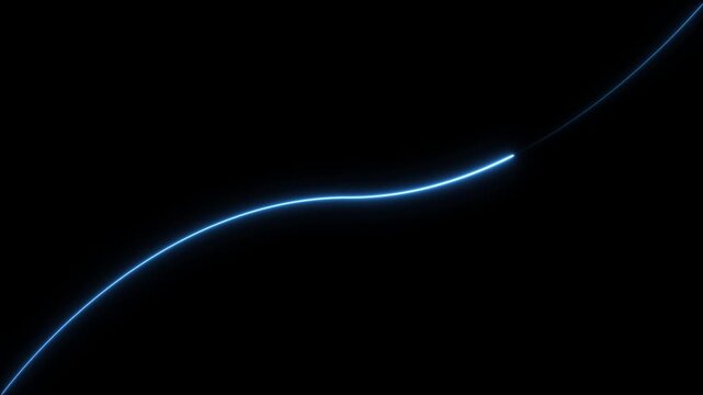neon glowing zigzag line with upward arrow on black background 4k.Zigzag up right arrow color green arrow