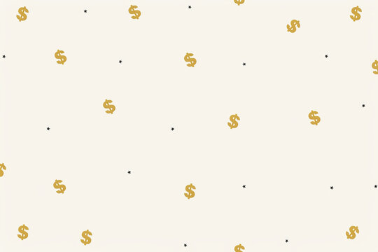 Minimalist dollar sign pattern on cream background, gold currency symbol wallpaper, elegant financial wealth backdrop for business branding