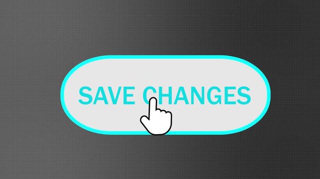 software application save changes confirmation button graphic. minimalist ui animation save changes click effect. save changes button click animation for ui design.