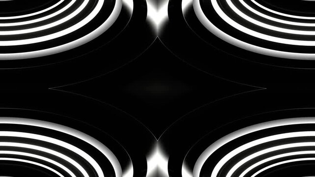 White Neon Reverse Ellipse Kaleidoscope Background VJ Loop in 4K