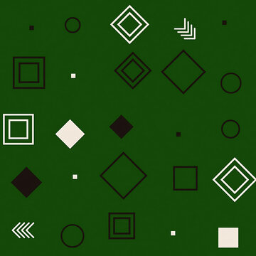 Abstract geometric shapes collection with various colors and outlines transparent background