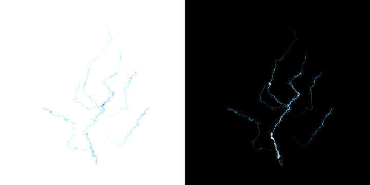 Blue shockwave glowing Explosion Lightning effect anime Style. Lightning, energy blast, Magical spell and aura Power up VFX