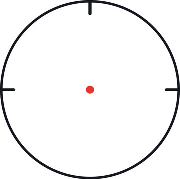 Gun and sniper scope reticle vector collection on transparent background, a set of rifle optic crosshairs including mil dot, duplex, BDC bullet drop compensator, chevron, holographic red dot, horsesho