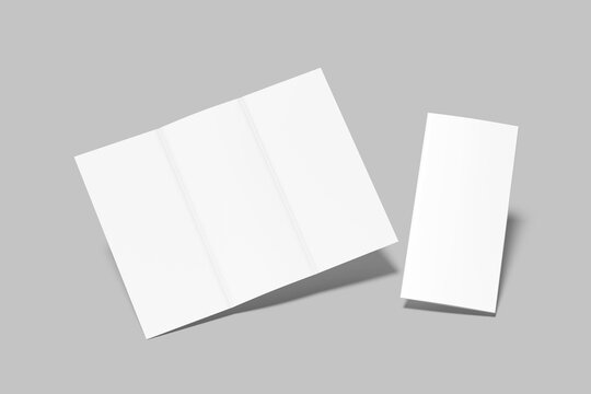Realistic A4 Trifold Brochure Blank Mockup