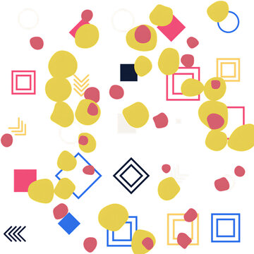 Colorful geometric shapes and symbols on transparent background design collection transparent background