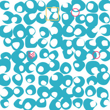 Colorful geometric pattern with highlighted shapes and transparent background transparent background