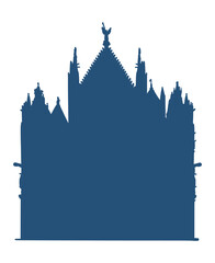 Obraz premium Line art drawing of Duomo di Siena Cathedral, Italy, architecture tourism landmark, travel destination illustration