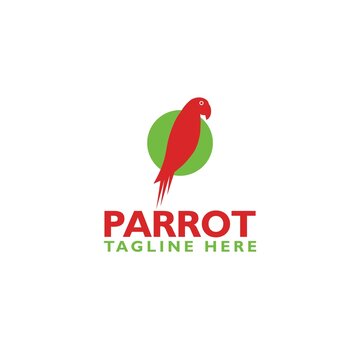 Parrot logo icon isolated on white background