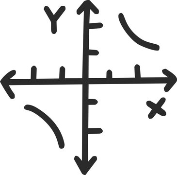 Hyperbola Graph Four Quadrant Line Outline Doodle Icon
