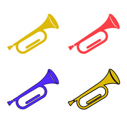 Colorful trumpet set illustration © MD HOSSAIN KHAN