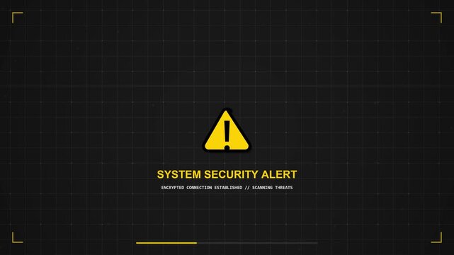 System failure imminent sign 4k background animation