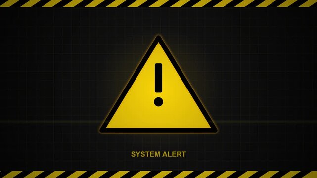 System failure imminent sign 4k background animation