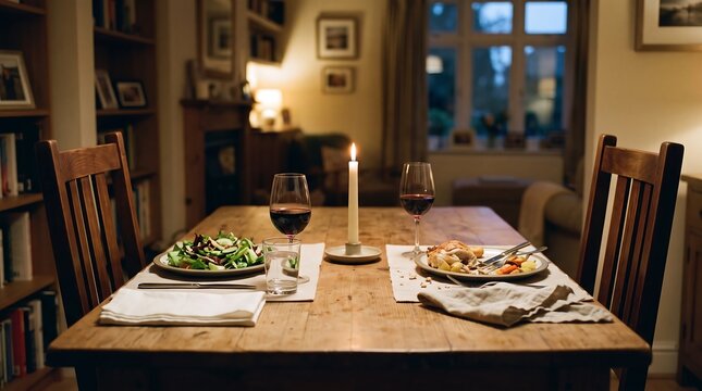 Empty Chair Dinner Table Grief Absence Loss Bereavement Loneliness Two Settings