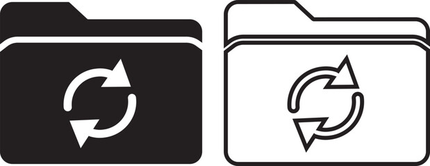 Reload folder icon set collection group isolated on transparent background refresh reload synchronize update directory file storage flat line vector illustration for user interface design © Asia