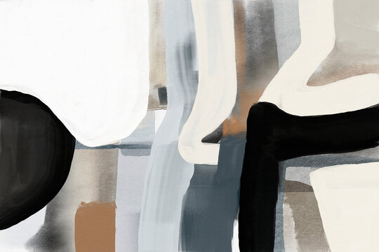 Abstract modern art painting with non objective style and layered textures for branding and contemporary interiors