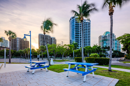 Regatta Park coconut Grove Miami Florida at sunset