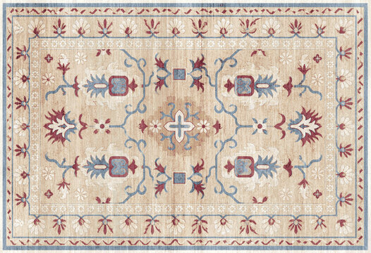 Persian Folk style traditional printed Carpet with trending colors and texture in high resolution
