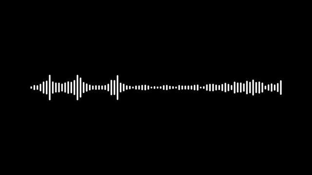 Digital sound wave audio equalizer visualizer line animation, frequency spectrum rhythm beat waveform, clean black background music beat rhythm overlay asset, audio spectrum sound waves.4k video
