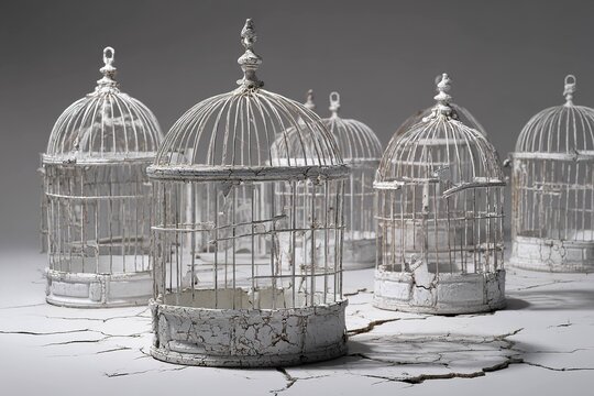 broken cages symbolizing freedom for endangered species