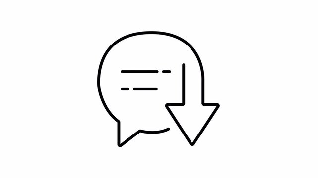 incoming messages animation lineart icon on transparent background