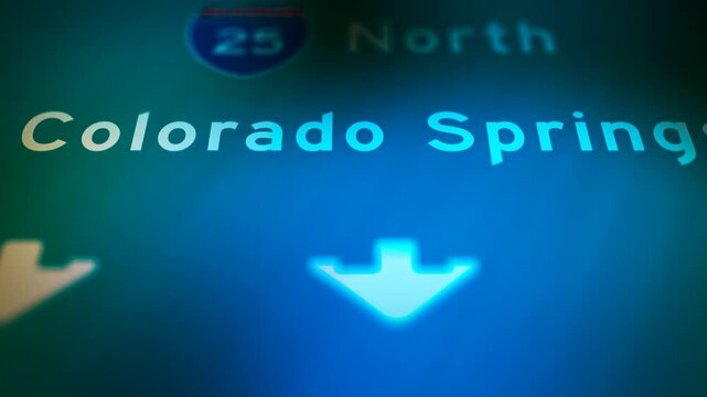 Crime Filler Shot - Cinematic Colorado Highway Sign - Colorado Springs