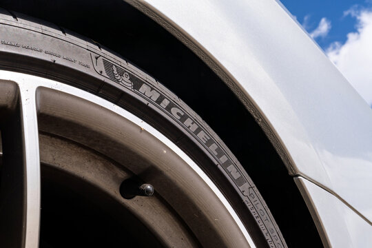 Wijk aan Zee, Netherlands - June 9, 2026: Michelin tire