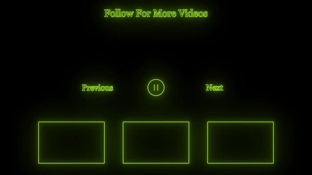 Abstract neon lime green video outro template with triple placeholders 4k video 25fps