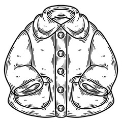 Hand Drawn Fleece Winter Jacket Sketch © Je