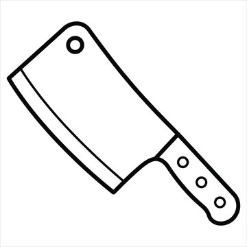 Meat cleaver icon. Simple black and white butcher knife vector illustration.