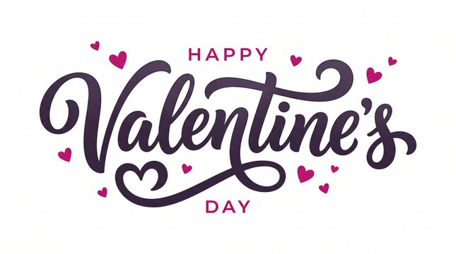 Happy valentine's day decorative text with hearts