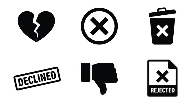 Negative Feedback Icons Flat Vector Symbols On White Background